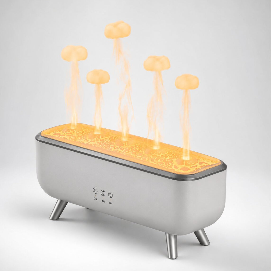JellyMist מפיץ ארומתרפיה — אפקט ערפל מדוזה, שני מצבים, חמש פיות יציאה ואור צבעוני