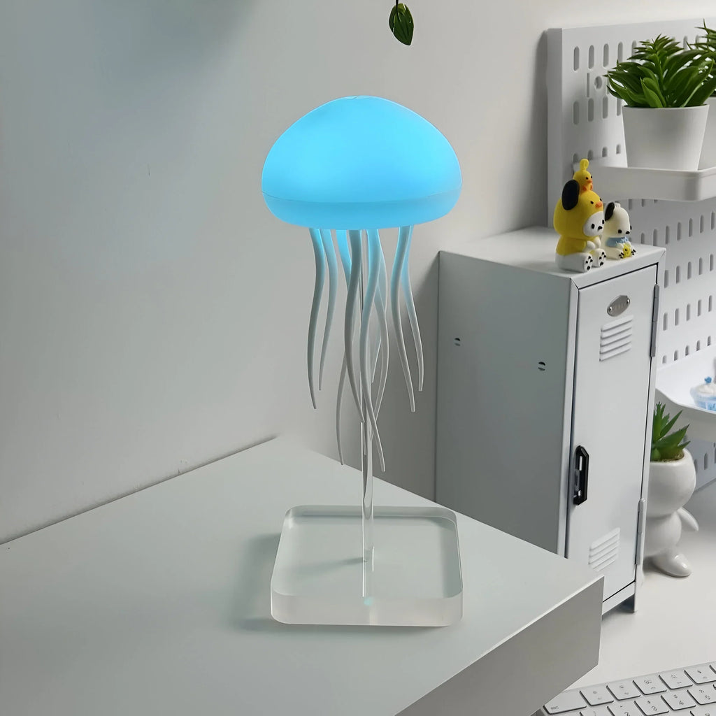 JellyTanz Επιτραπέζιο φωτιστικό LED — Εφέ μέδουσας, 9 περιστρεφόμενα πλοκάμια, 17+ εναλλασσόμενα χρώματα RGB