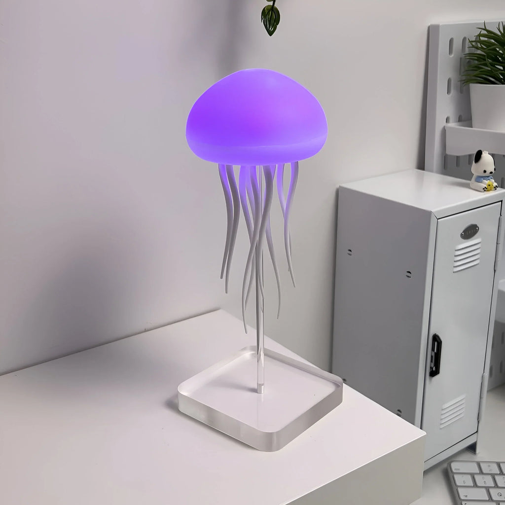JellyTanz Επιτραπέζιο φωτιστικό LED — Εφέ μέδουσας, 9 περιστρεφόμενα πλοκάμια, 17+ εναλλασσόμενα χρώματα RGB