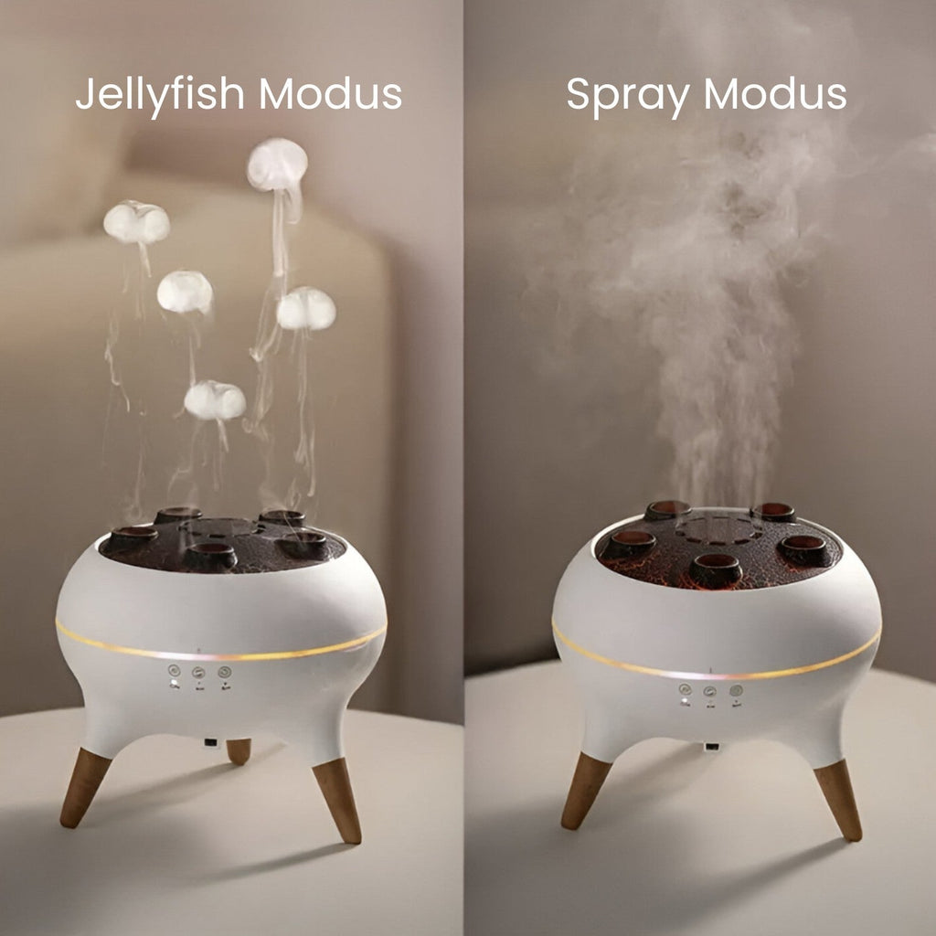 JellyTraum מפיץ ארומה עם אפקט ערפל מדוזה — אפקט עדין של שינוי צבעי LED