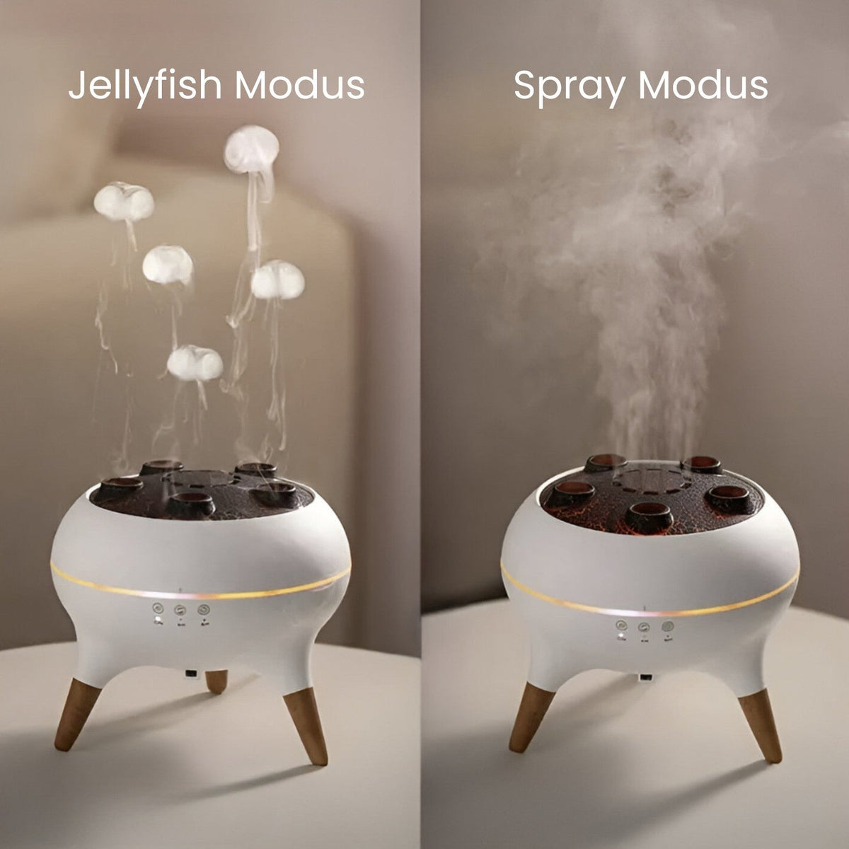JellyTraum מפיץ ארומה עם אפקט ערפל מדוזה — אפקט עדין של שינוי צבעי LED