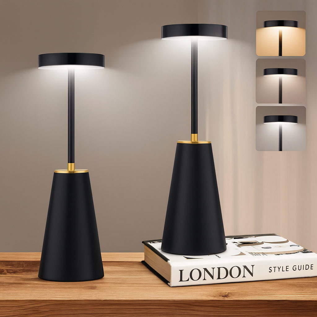 AuraLume Kabellose Tischlampe — Moderne Ambientebeleuchtung