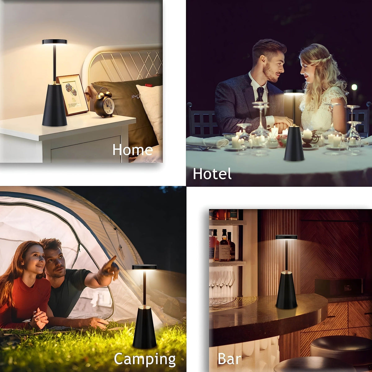 AuraLume Kabellose Tischlampe — Moderne Ambientebeleuchtung