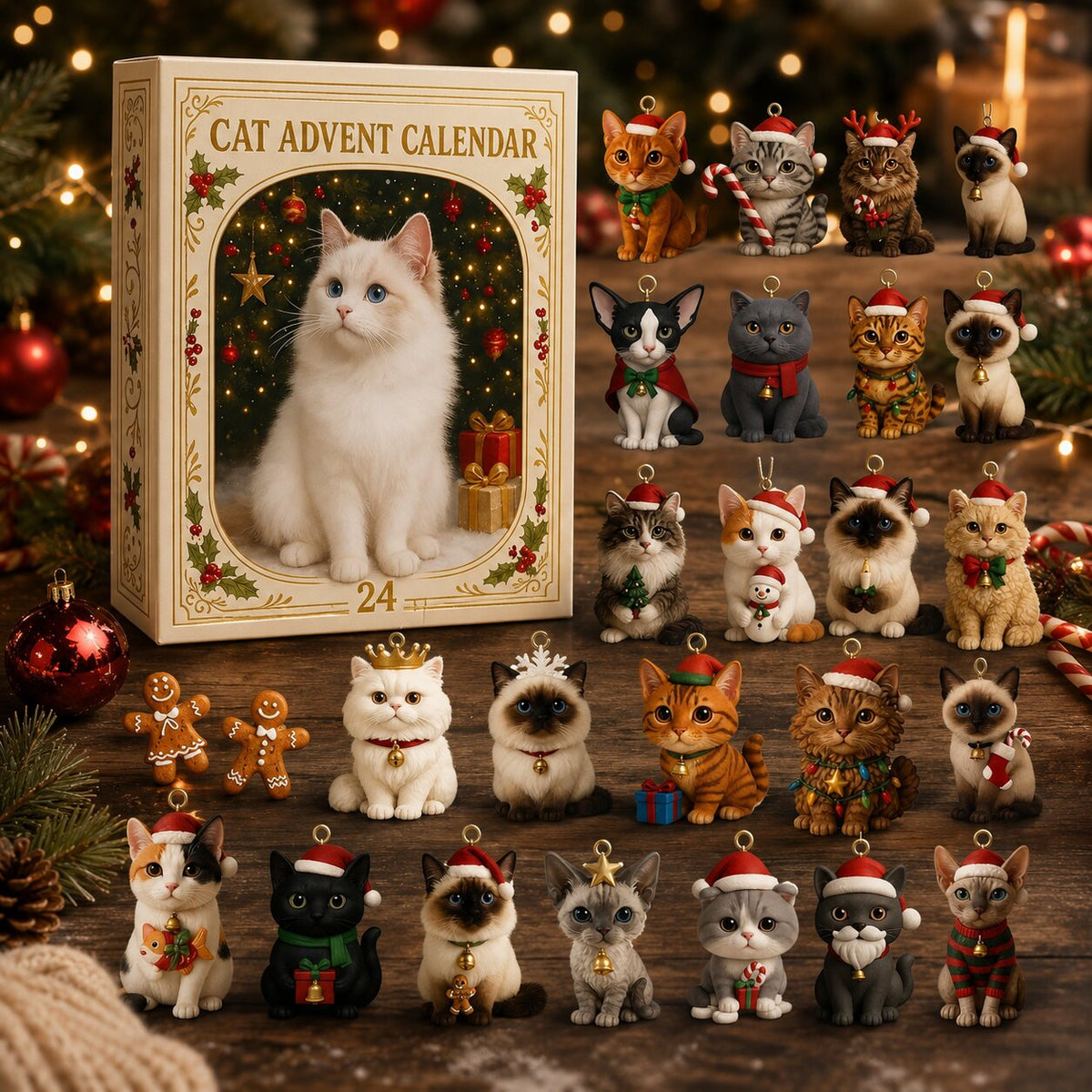 2026 Cat Advent Calendar — 24 Festive Cat Designs, Christmas Countdown