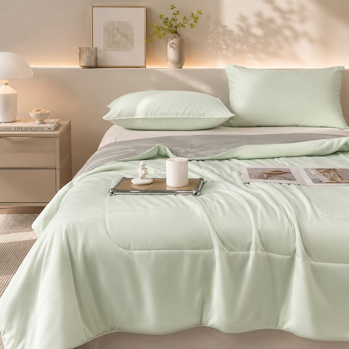 Manta refrescante de verano Cool Silk - Tejido Q Max ligero y transpirable