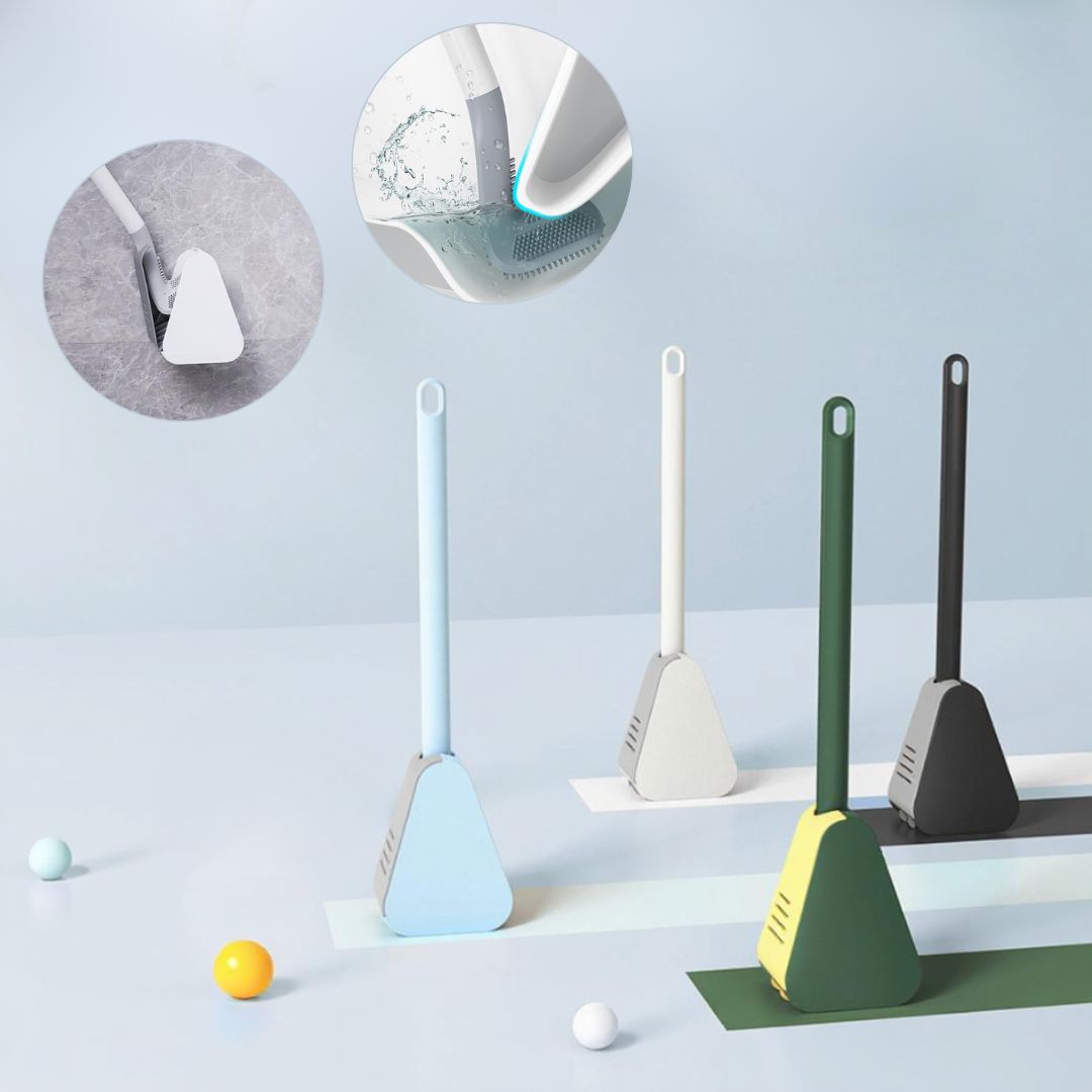 Brosse de toilette en silicone Cleanova — tête flexible pour un nettoyage en profondeur