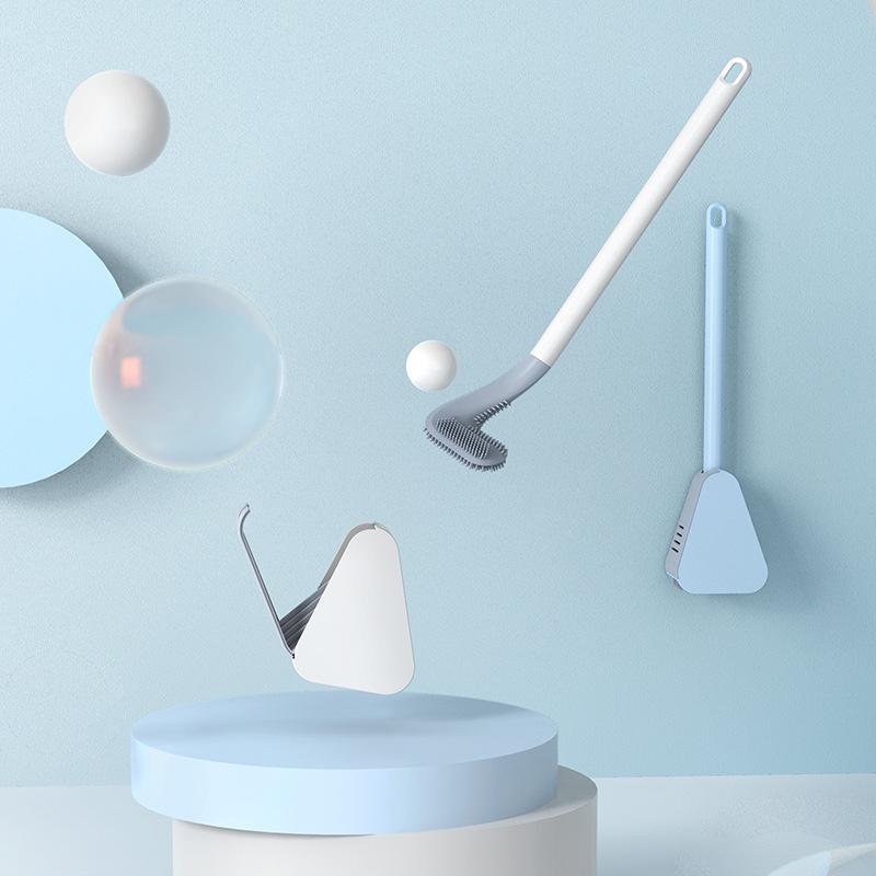 Brosse de toilette en silicone Cleanova — tête flexible pour un nettoyage en profondeur