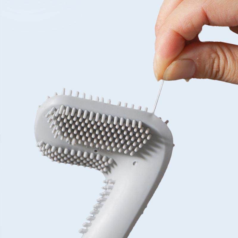 Brosse de toilette en silicone Cleanova — tête flexible pour un nettoyage en profondeur