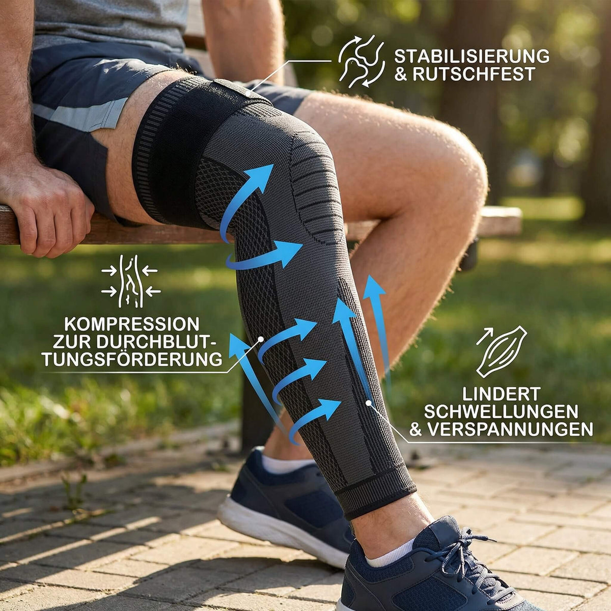 Flexurion Kompressions-Kniebandage — stabiler Halt für alltägliche Bewegung und Sport