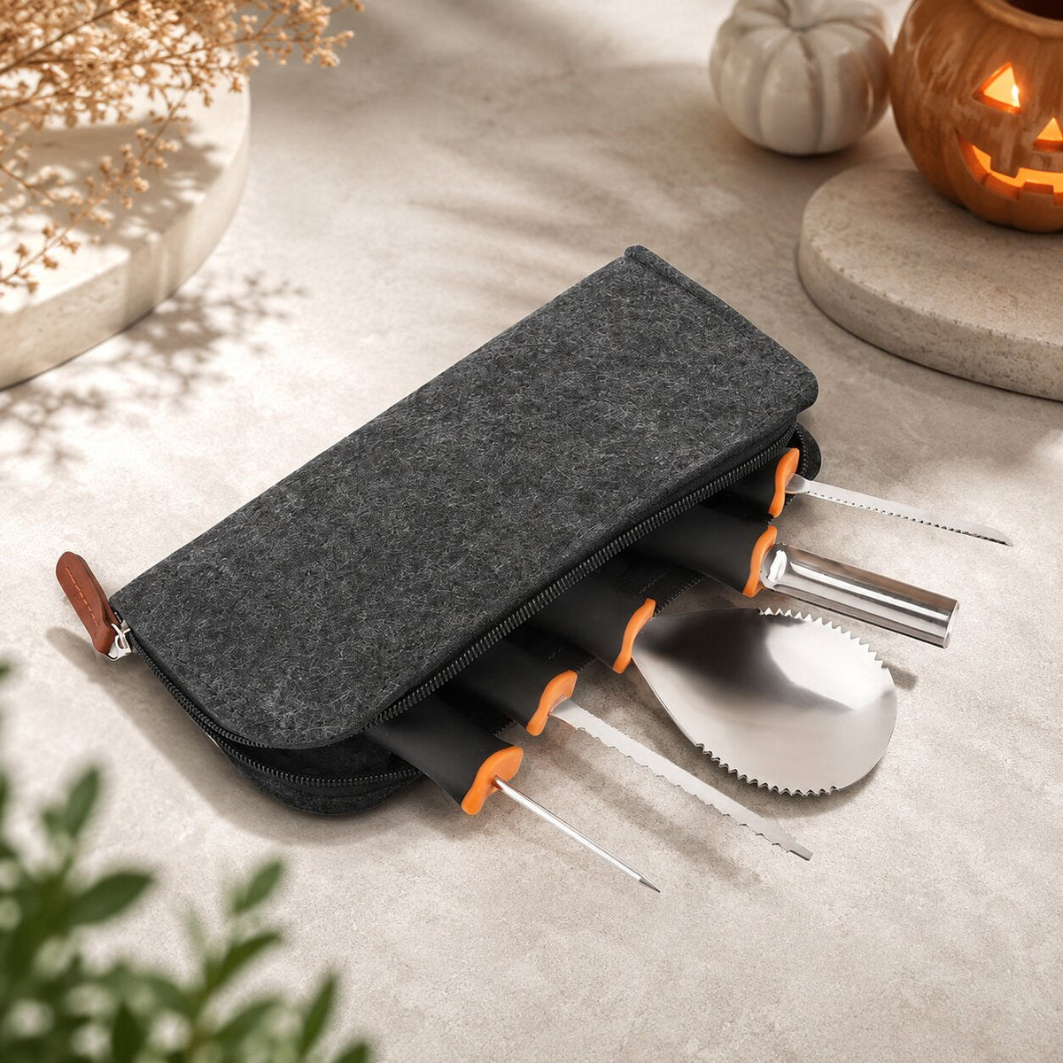 Set di utensili per intagliare le zucche di Halloween — kit per tagliare, modellare e decorare