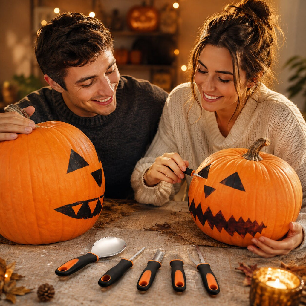 Set di utensili per intagliare le zucche di Halloween — kit per tagliare, modellare e decorare