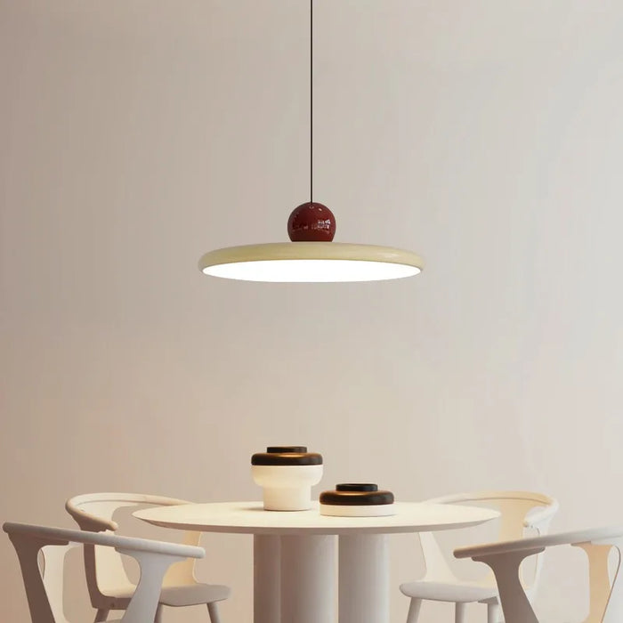 Lyrene Pendant Light In Cream Glass Finish With Nordic LED For Modern Living Rooms And Home Offices
