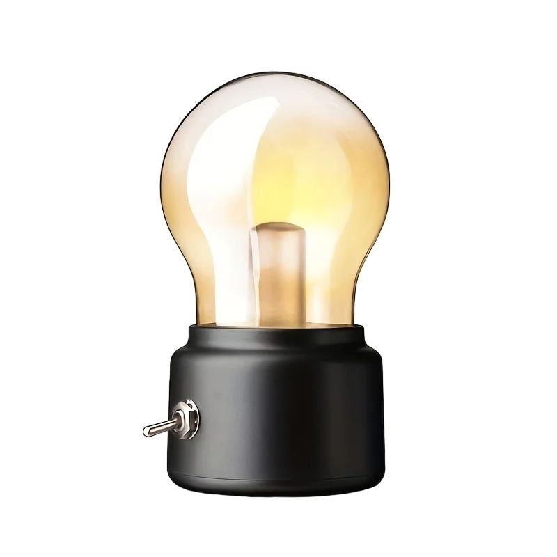 Elegant retro-skrivebordslampe med USB-port og hyggeligt lys
