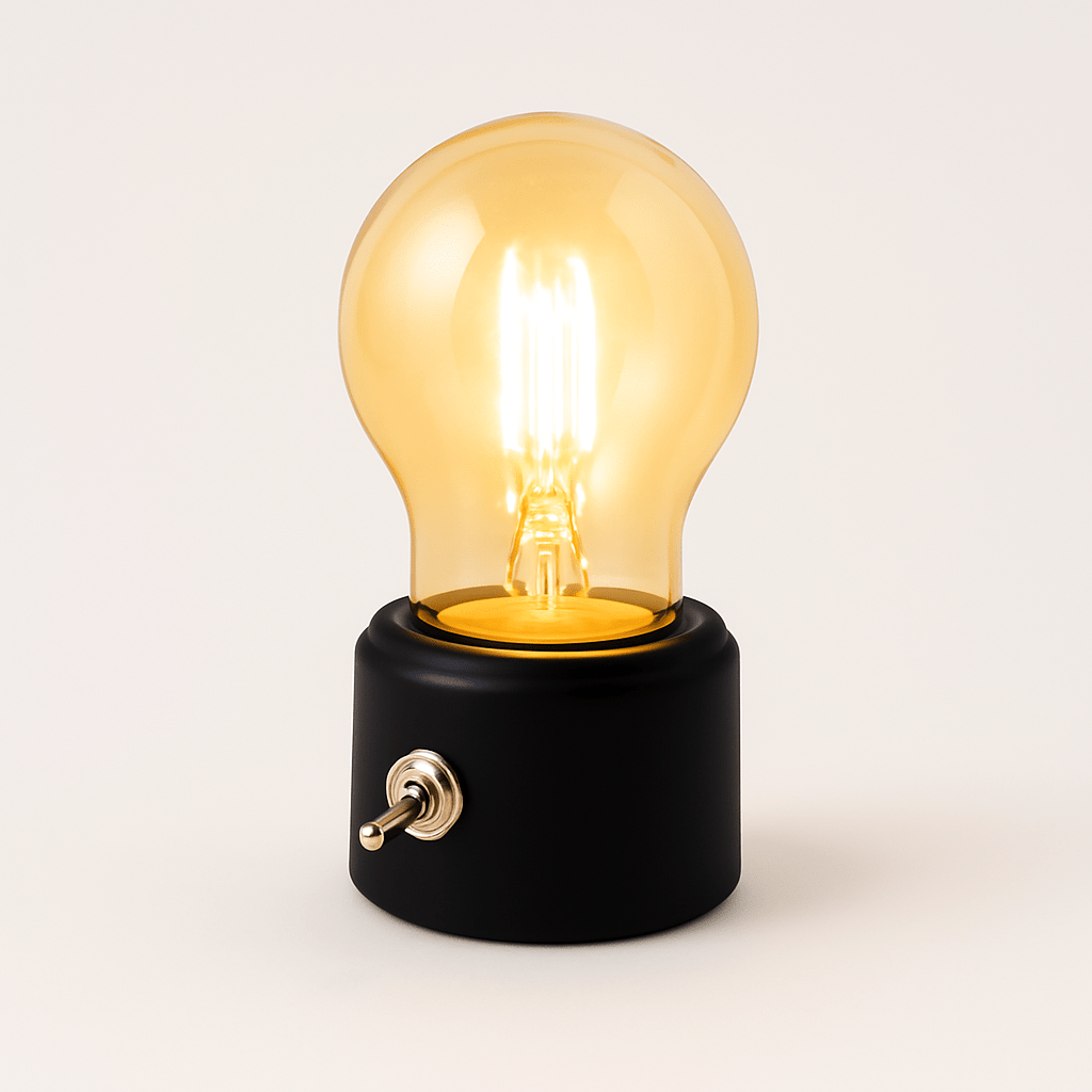 Elegant retro-skrivebordslampe med USB-port og hyggeligt lys