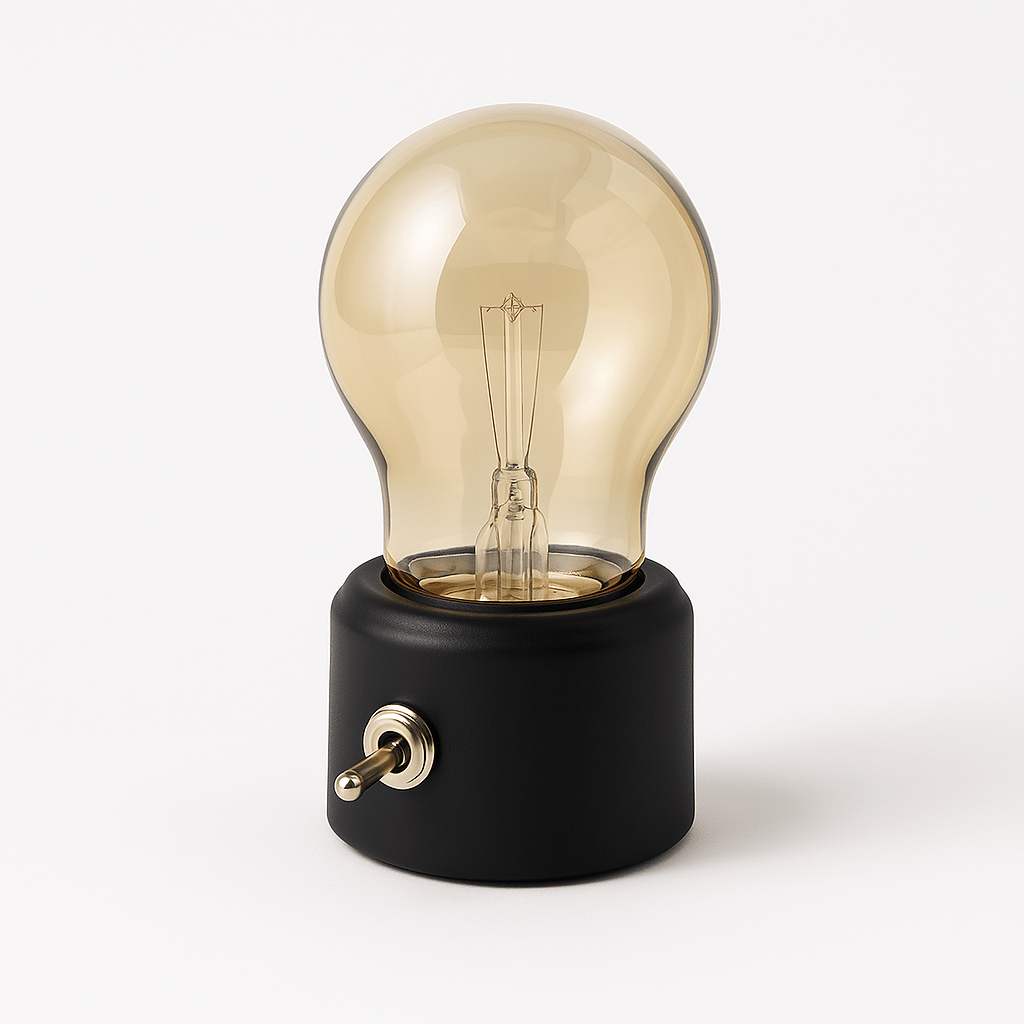 Elegant retro-skrivebordslampe med USB-port og hyggeligt lys