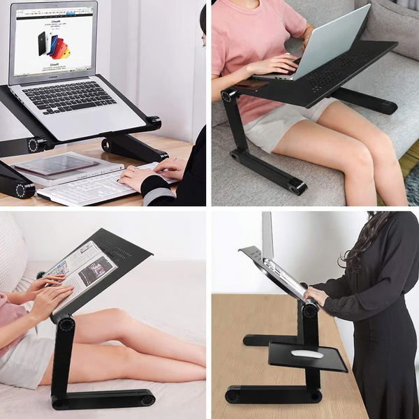 Ergonomic Adjustable Laptop Stand With Rotating Legs And Mouse Pad For 21 Inch Laptops