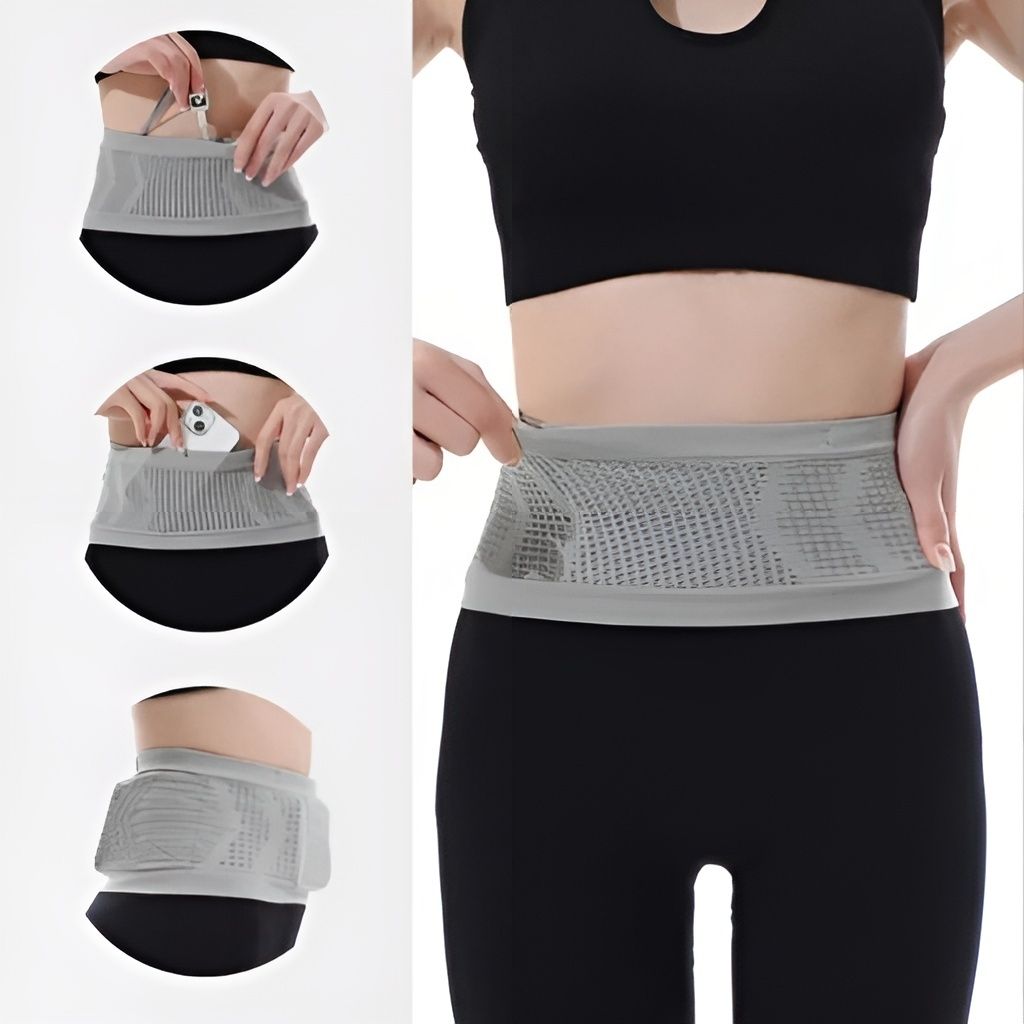 BewegFlex - pas do biegania — elastyczna saszetka biodrowa z bezpieczną kieszenią na telefon do joggingu i treningu