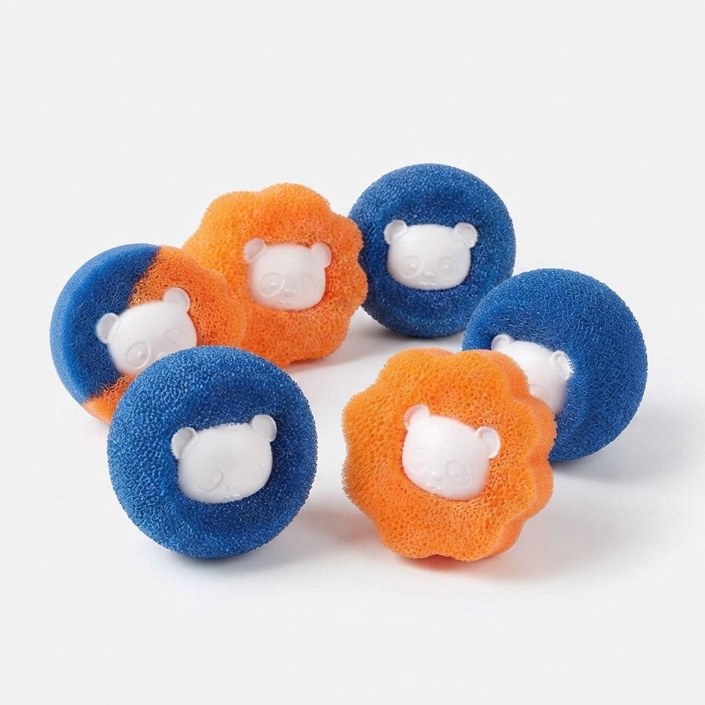 6 boules de lavage réutilisables contre les poils d’animaux et les peluches — lot de 6