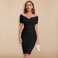 Elegancka dopasowana sukienka damska z dekoltem w serek | Ka-mostore