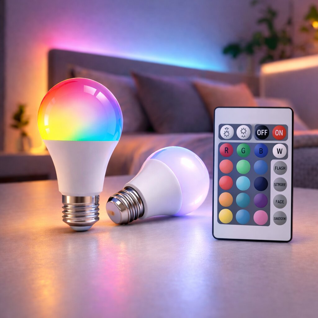 نيونيكس لمبة LED E27 RGB — ألوان وسطوع يمكن التحكم بهما عن بُعد