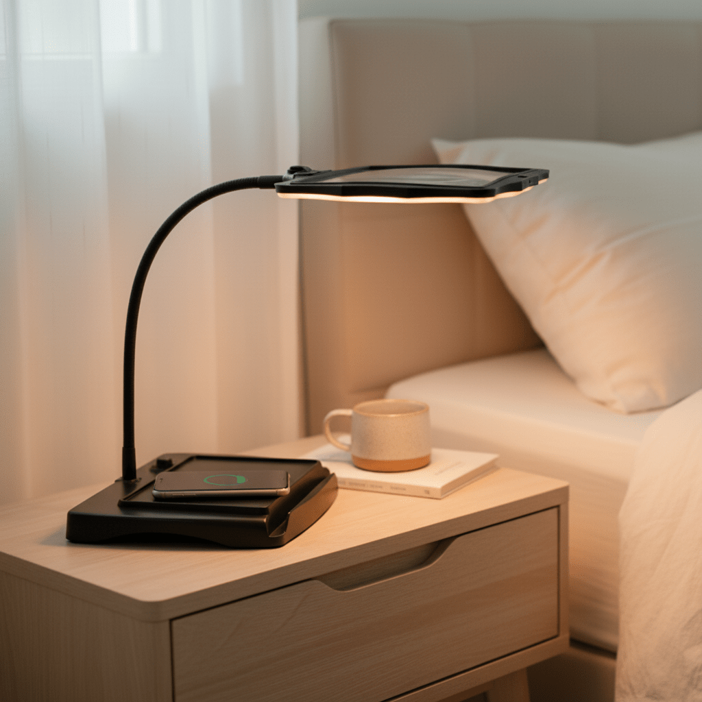 PRECIVUE 3x LED-förstoringslampa för skrivbordet - flexibel detaljbelysning med fria händer