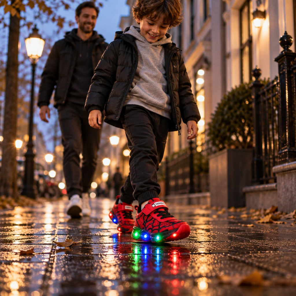Light Hero LED-es gyerek sportcipő — tépőzáras rögzítés, világító talp