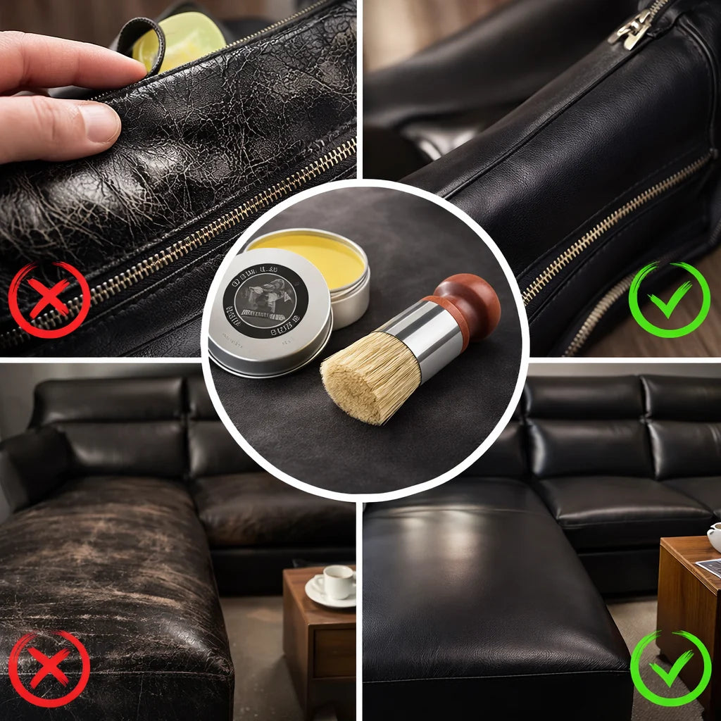 LederGlanz Leather Balm for Sofas, Car Seats, Shoes & Accessories — Shine and Crack Protection