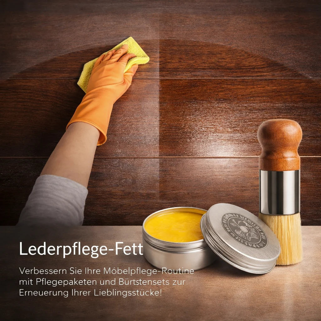 LederGlanz Leather Balm for Sofas, Car Seats, Shoes & Accessories — Shine and Crack Protection