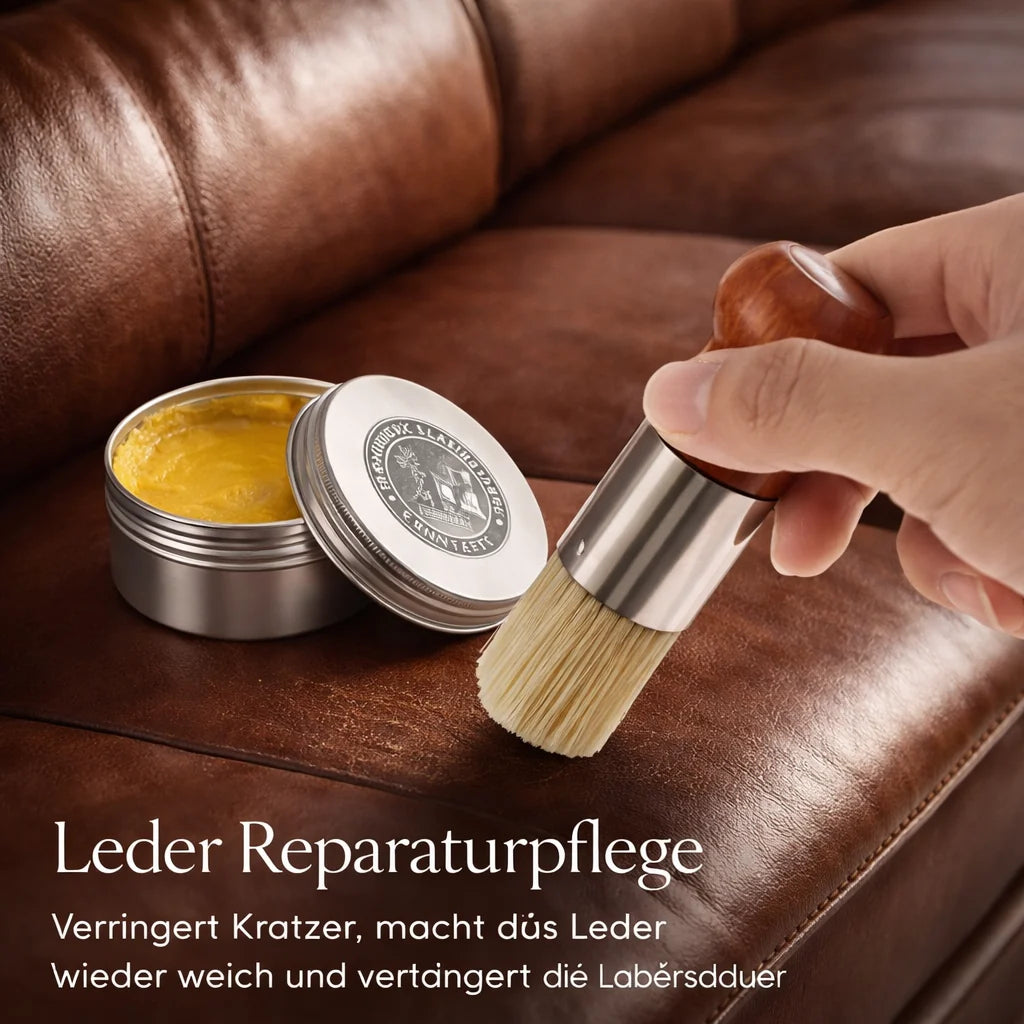 LederGlanz Leather Balm for Sofas, Car Seats, Shoes & Accessories — Shine and Crack Protection