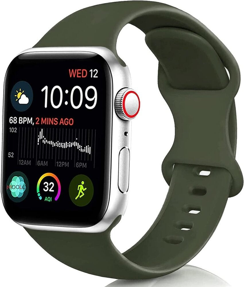Cinturino in silicone per Apple Watch — design classico verde militare a doppio giro