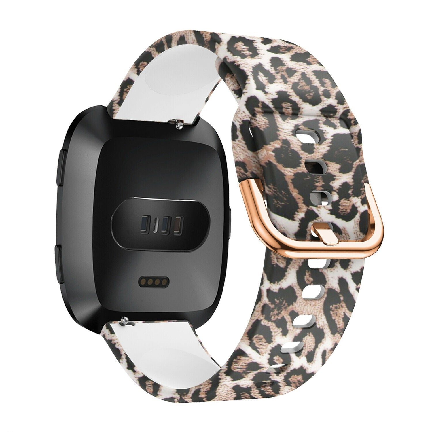 Lucky Leopard-siliconenband — flexibele, comfortabele pasvorm voor Fitbit Versa en Versa 2