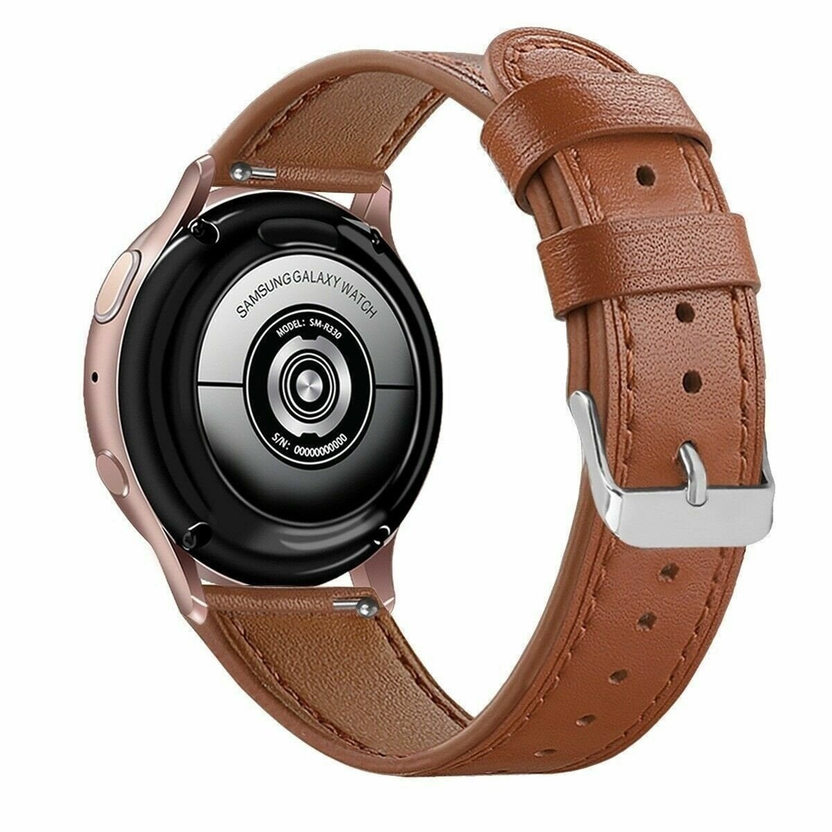 Náhradní kožený řemínek Samsung Galaxy Watch 7 40 mm — tmavě hnědý