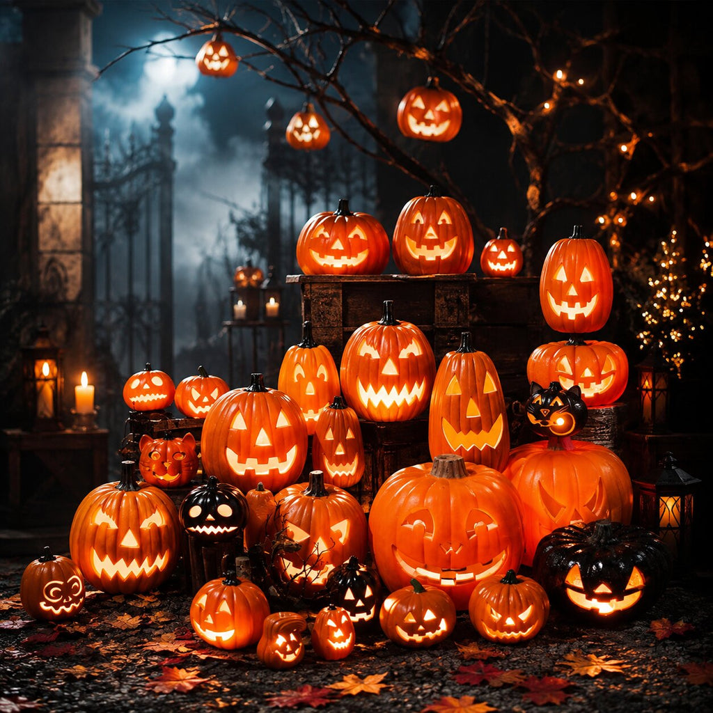 Glødende Halloween-gresskardekorasjon — 10 skumle Jack-o’-lantern-ansiktsdesign