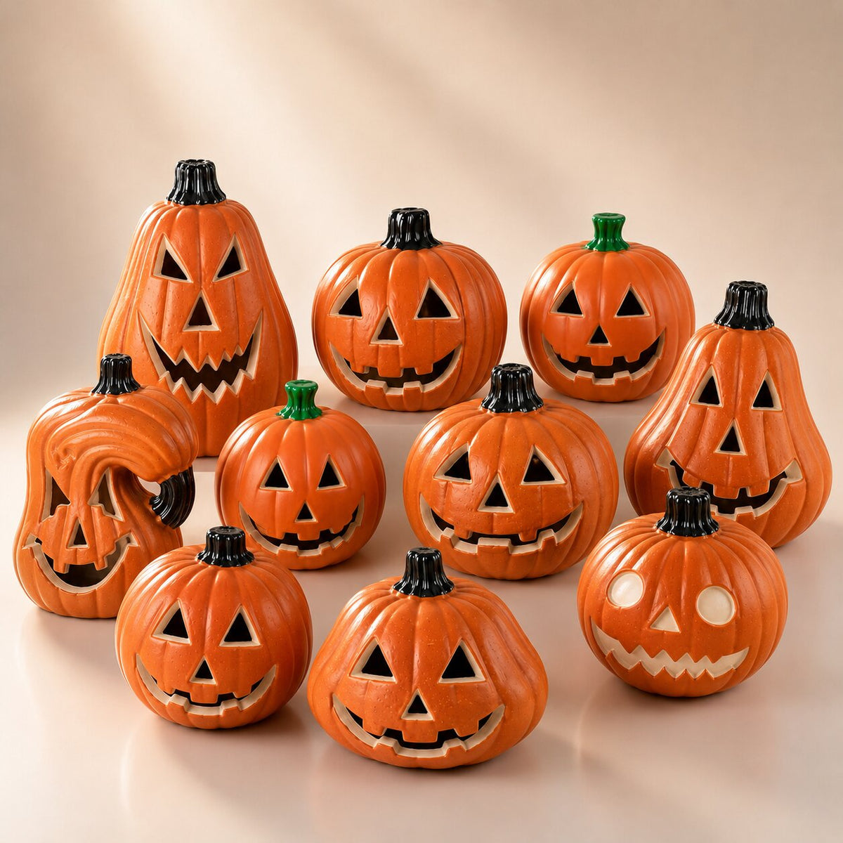 Glødende Halloween-gresskardekorasjon — 10 skumle Jack-o’-lantern-ansiktsdesign