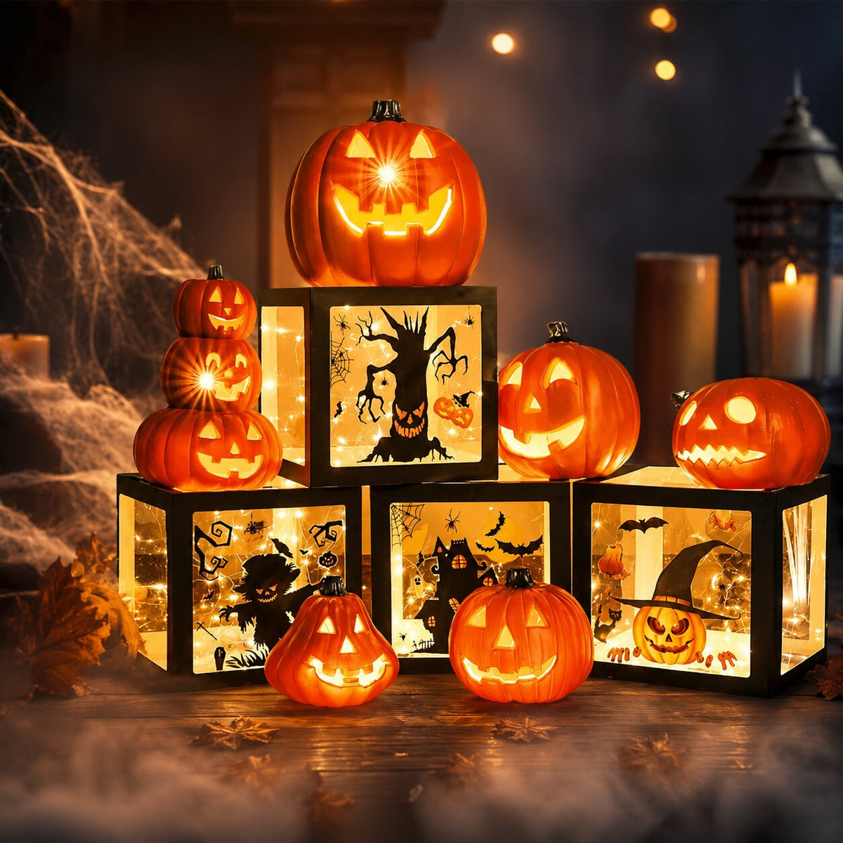 Glødende Halloween-gresskardekorasjon — 10 skumle Jack-o’-lantern-ansiktsdesign