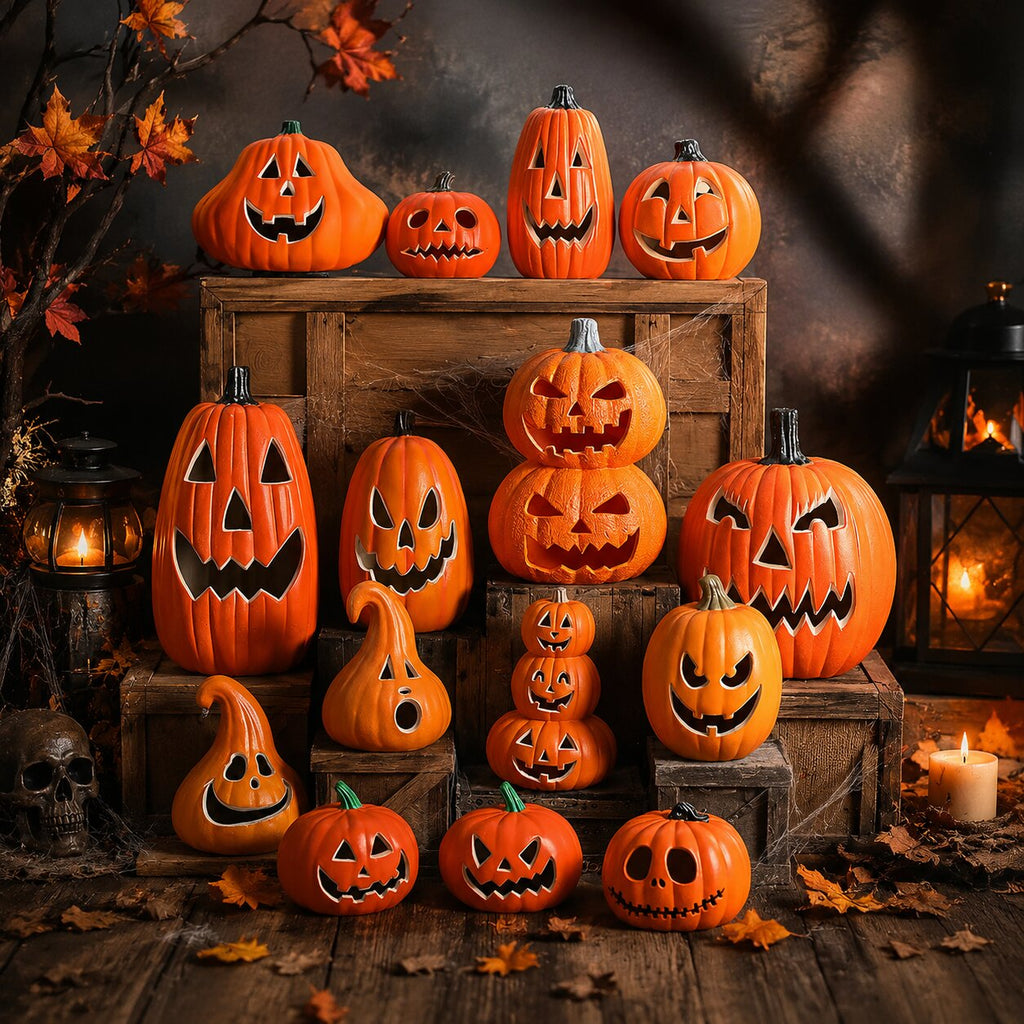 Glødende Halloween-gresskardekorasjon — 10 skumle Jack-o’-lantern-ansiktsdesign