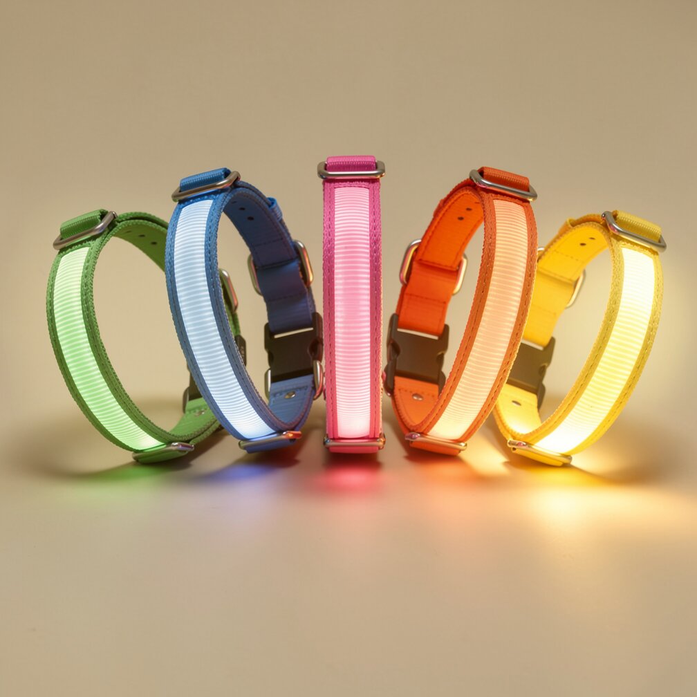 LED obojek pro psy GlowHund — dobíjecí, lehký a svítící