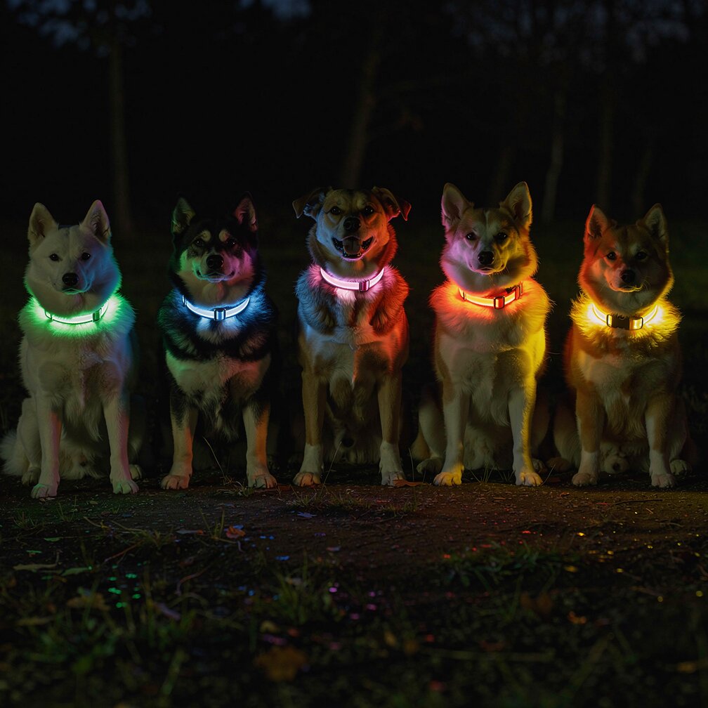 LED obojek pro psy GlowHund — dobíjecí, lehký a svítící