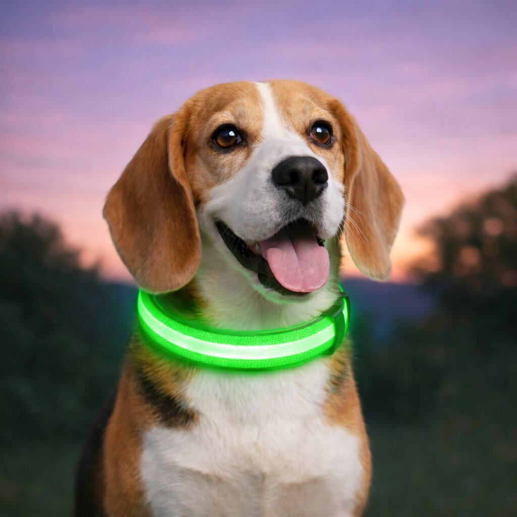 LED obojek pro psy GlowHund — dobíjecí, lehký a svítící