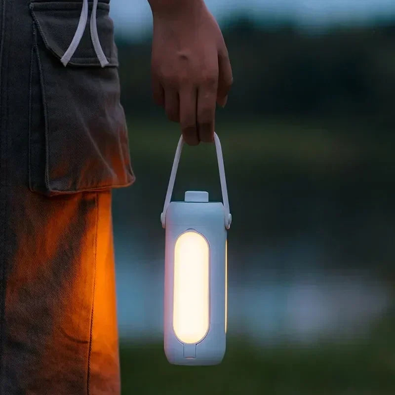 LichtHeld Lámpara de camping recargable para mesa — Luz regulable de forma continua, batería externa integrada