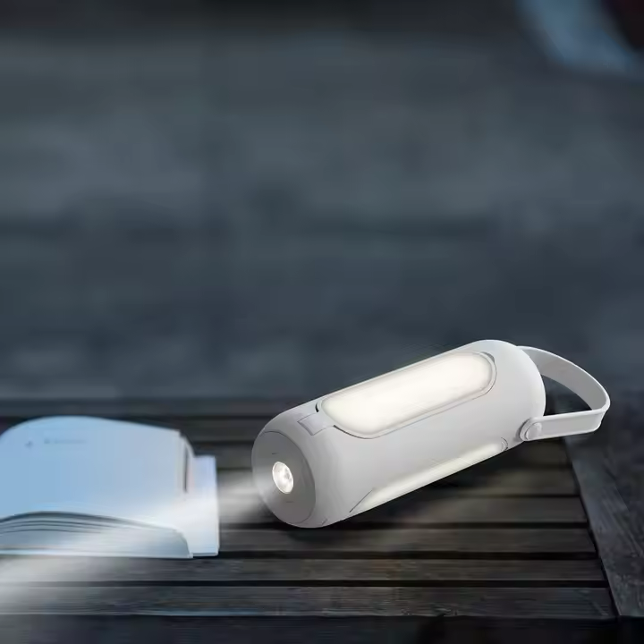 LichtHeld Lámpara de camping recargable para mesa — Luz regulable de forma continua, batería externa integrada