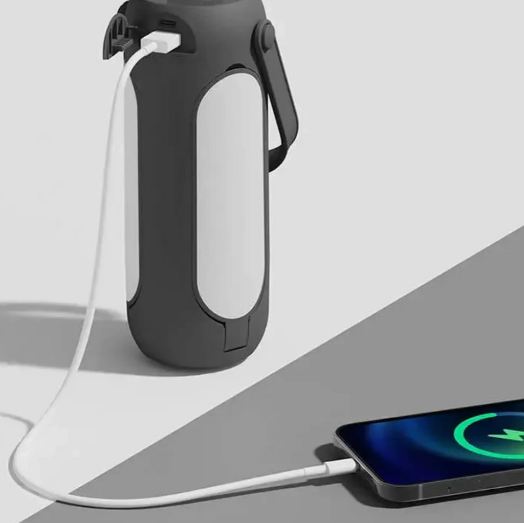 LichtHeld Lámpara de camping recargable para mesa — Luz regulable de forma continua, batería externa integrada