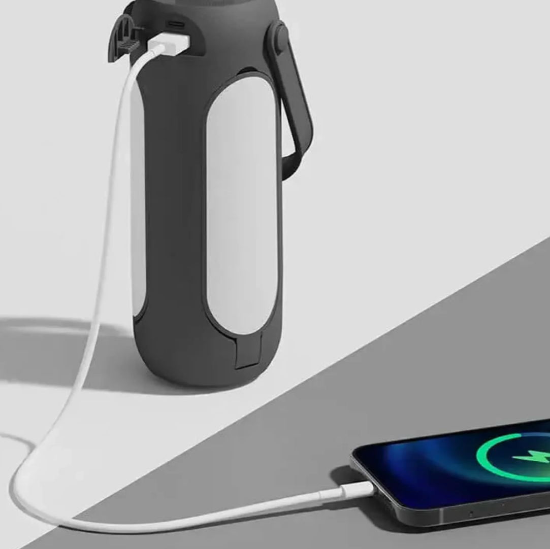 LichtHeld Lámpara de camping recargable para mesa — Luz regulable de forma continua, batería externa integrada