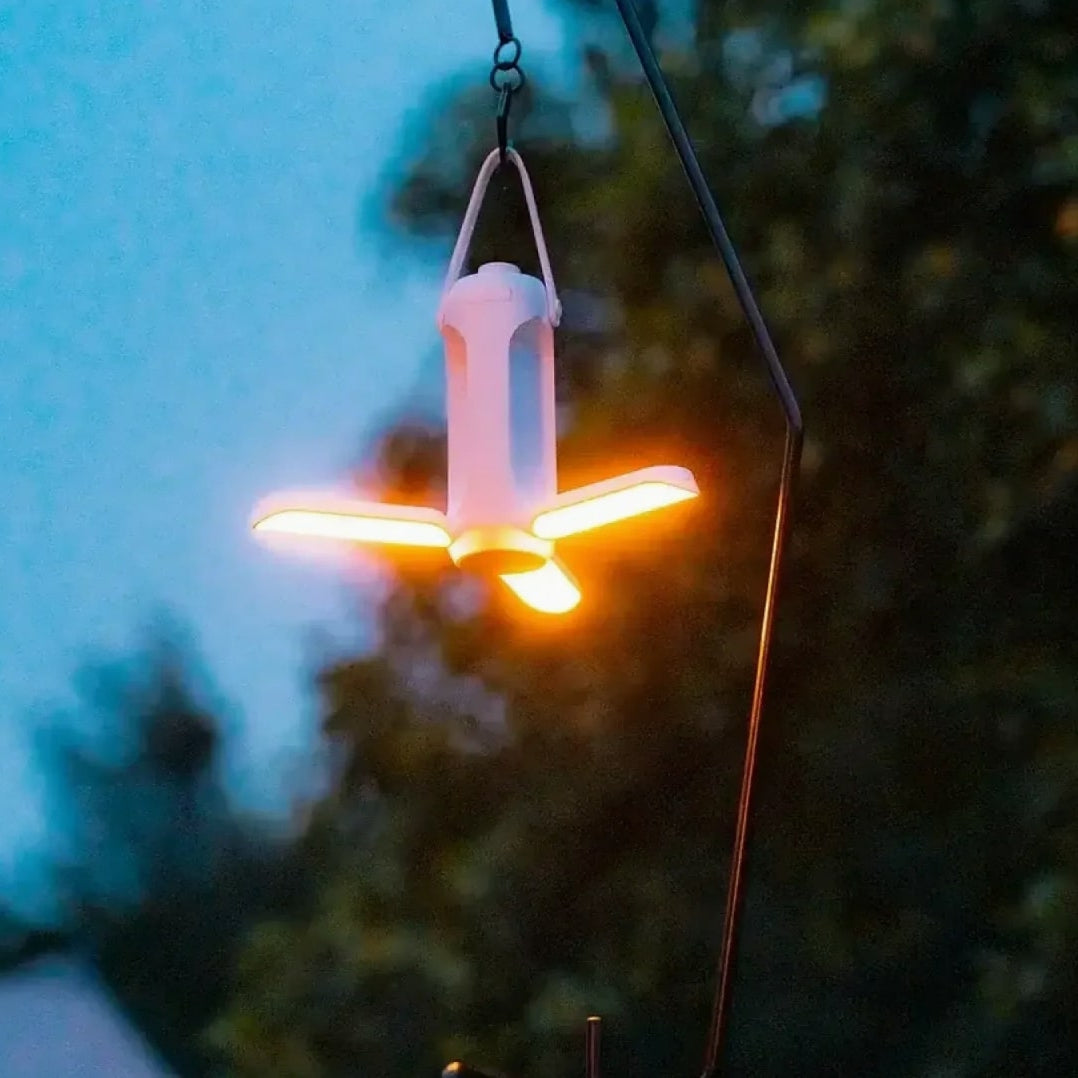 LichtHeld Lámpara de camping recargable para mesa — Luz regulable de forma continua, batería externa integrada