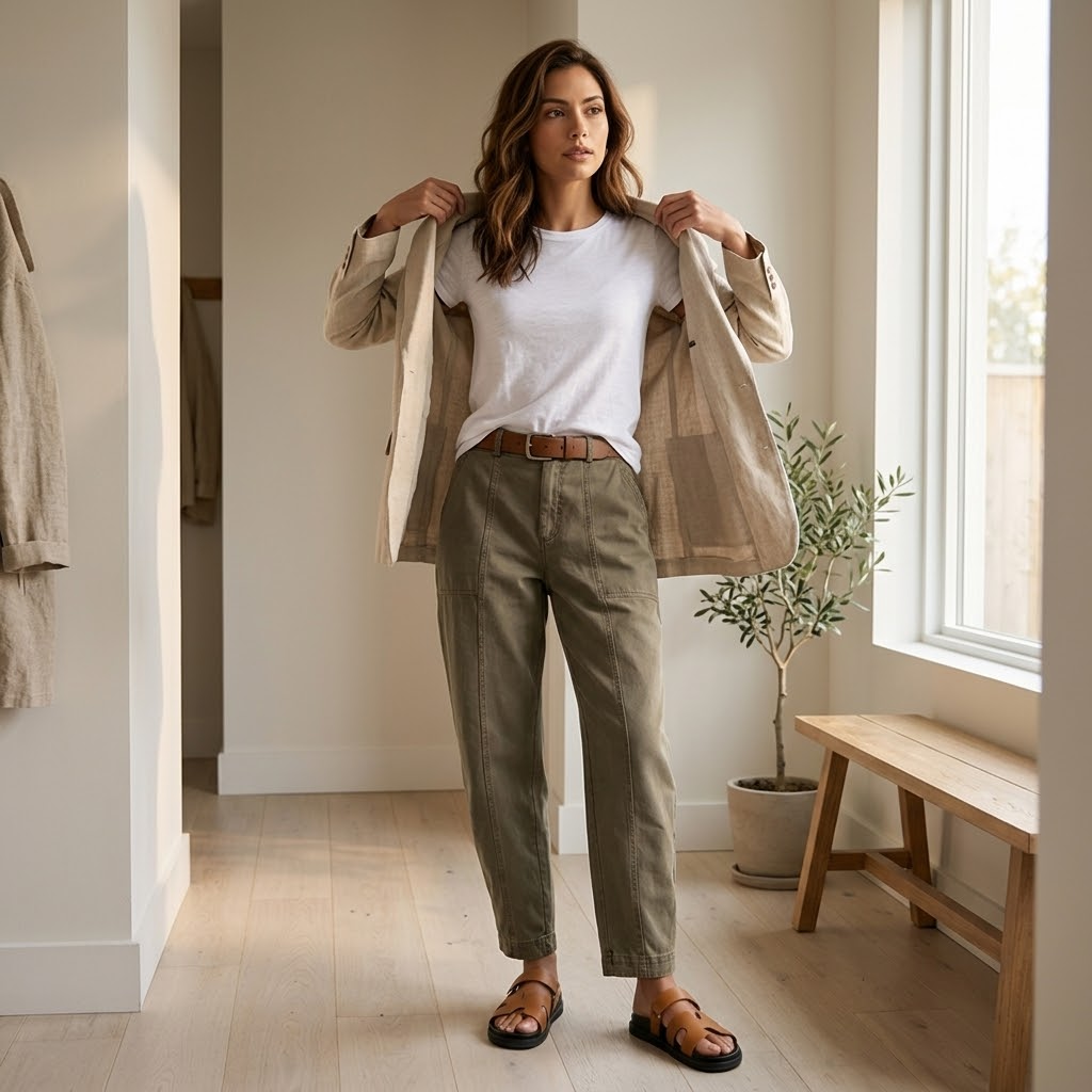 High Waist Tapered Trousers With Folded Ankle Cuffs For Everyday Wear