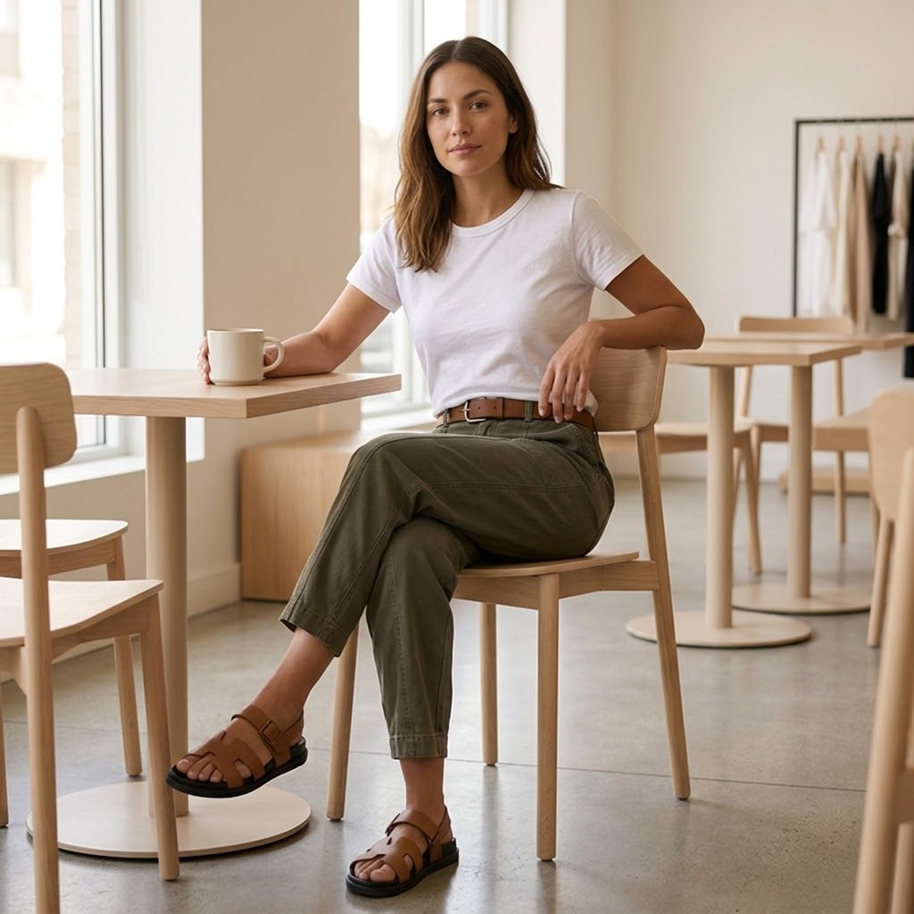 High Waist Tapered Trousers With Folded Ankle Cuffs For Everyday Wear