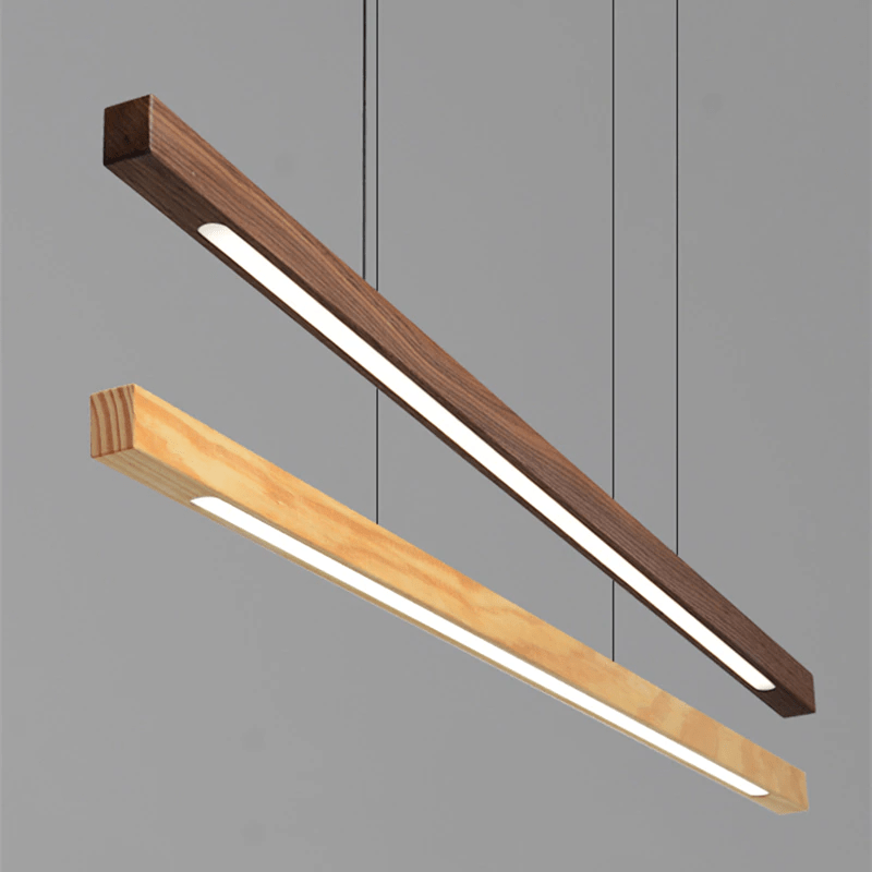 SolaraWood Pendant Light With Adjustable Height For Dining Rooms And Kitchen Areas LED Illumination