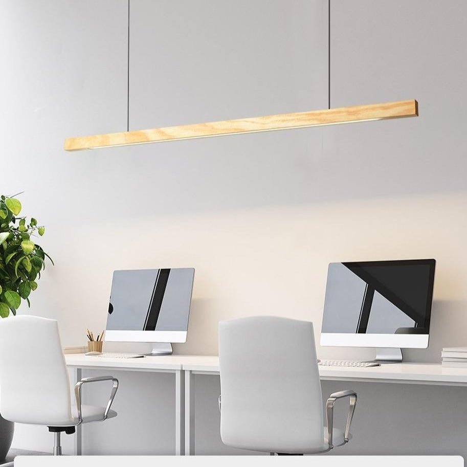 SolaraWood Pendant Light With Adjustable Height For Dining Rooms And Kitchen Areas LED Illumination
