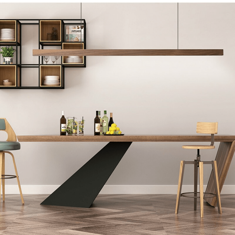 SolaraWood Pendant Light With Adjustable Height For Dining Rooms And Kitchen Areas LED Illumination