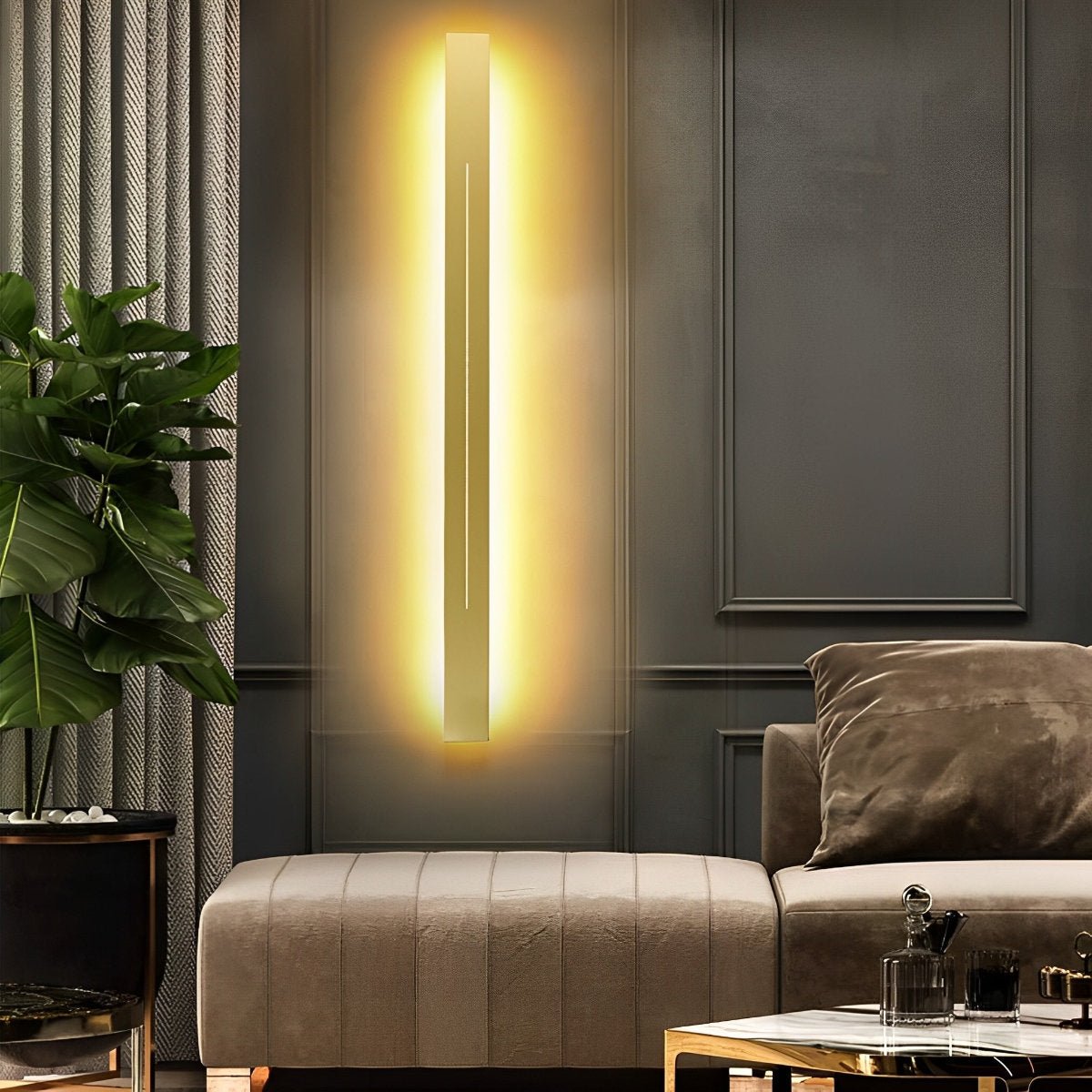 Lineární LED pásková nástěnná lampa z černého železa s akrylovým panelem pro obývací pokoj a ložnici
